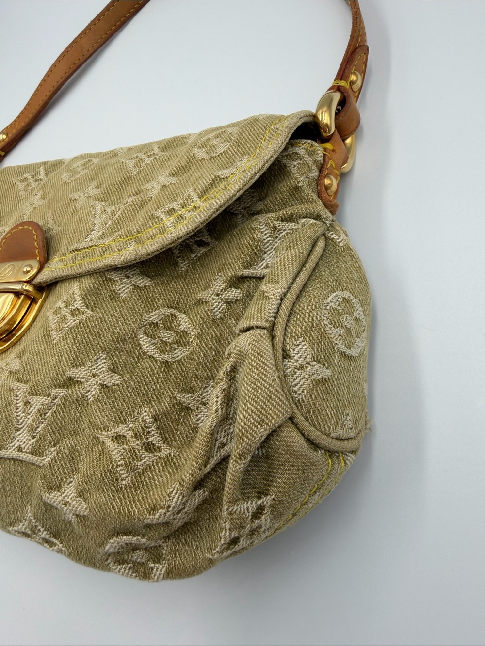 LOUIS VUITTON RARE vintage khaki denim green pleaty - Picture 4 of 16